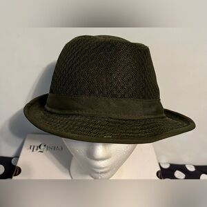 “Hana” Navy Blue Classic Soft Mesh Fedora Hat Size L/XL Mens or Womens
